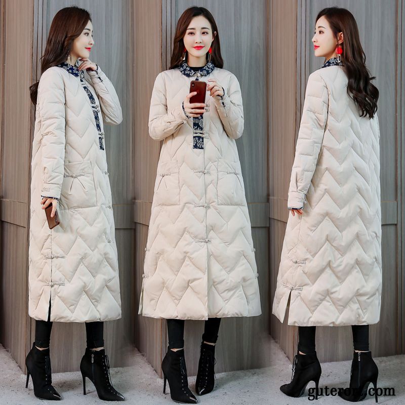 Baumwolle Mantel Damen Überzieher Winter Mode Nationalen Stil Neu Verdickung Grün