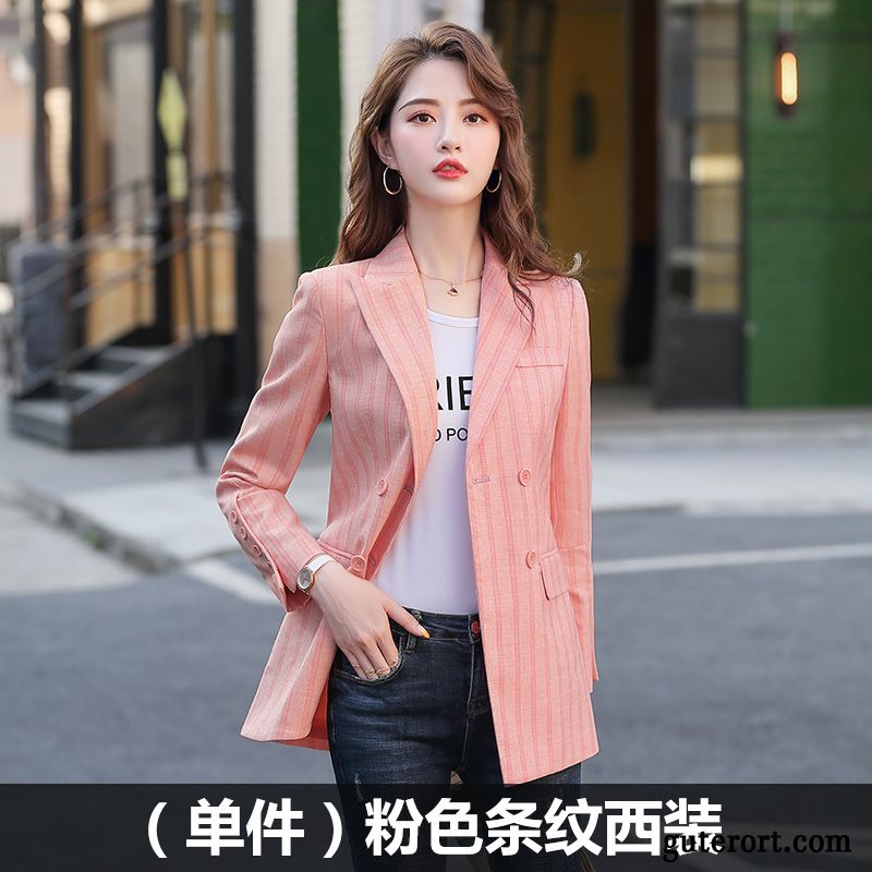 Blazer Damen Anzüge England Mode Temperament Freizeit Mantel Rosa