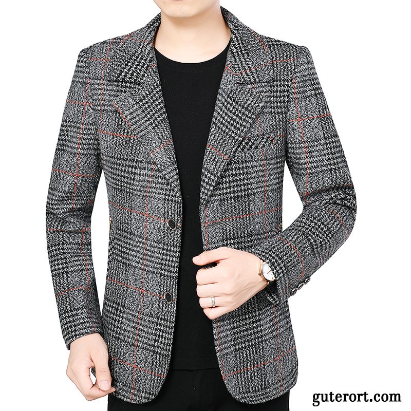 Blazer Herren Anzüg Feder Mantel Neu Trend Kostüm Braun