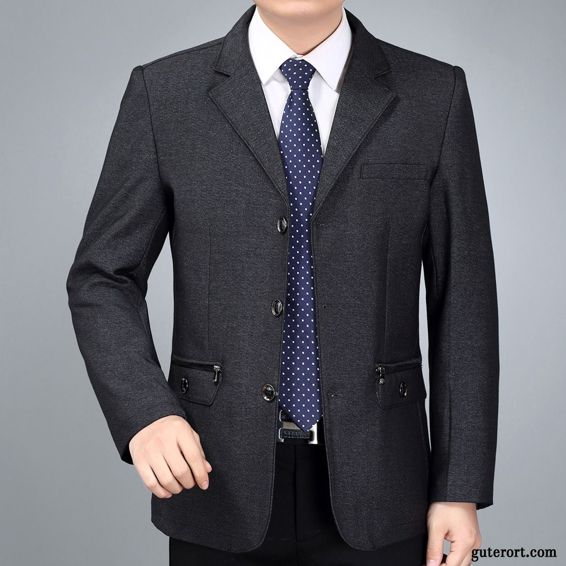 Blazer Herren Anzüg Herbst Freizeit Feder Kostüm Jacke Braun