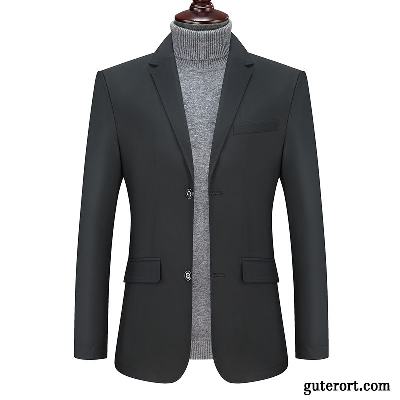 Blazer Herren Freizeit Neu Überzieher Trend Kostüm Herbst Schwarz