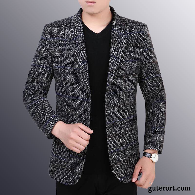 Blazer Herren Herbst Überzieher Trend Neu Kostüm Schlank Blau