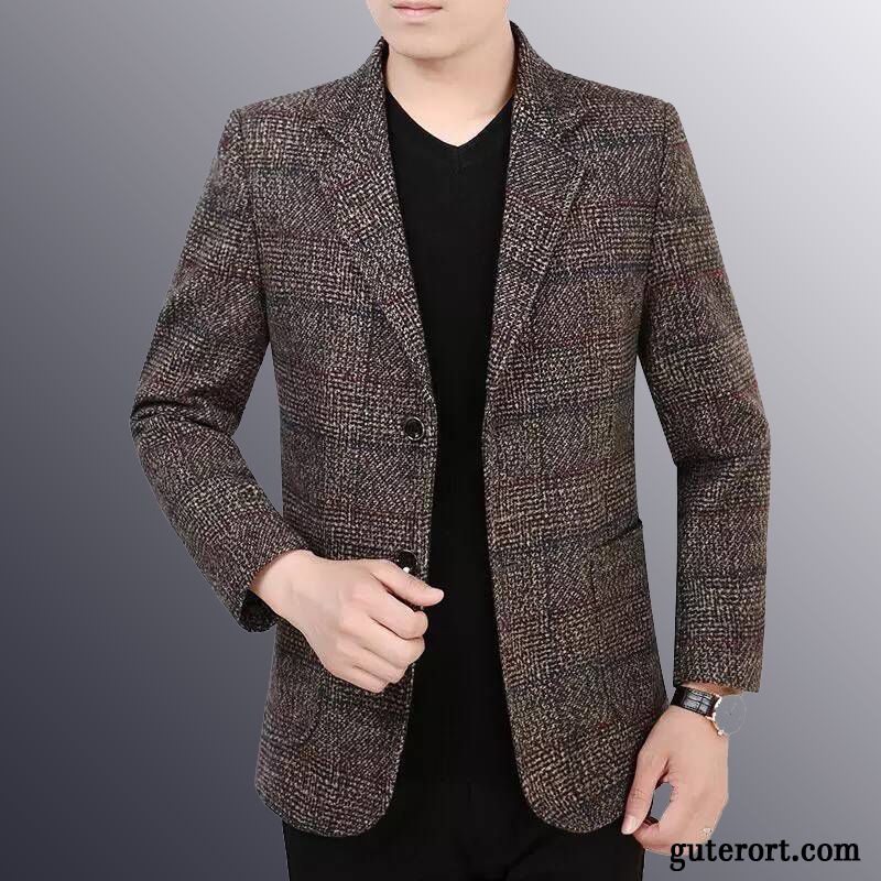 Blazer Herren Herbst Überzieher Trend Neu Kostüm Schlank Blau