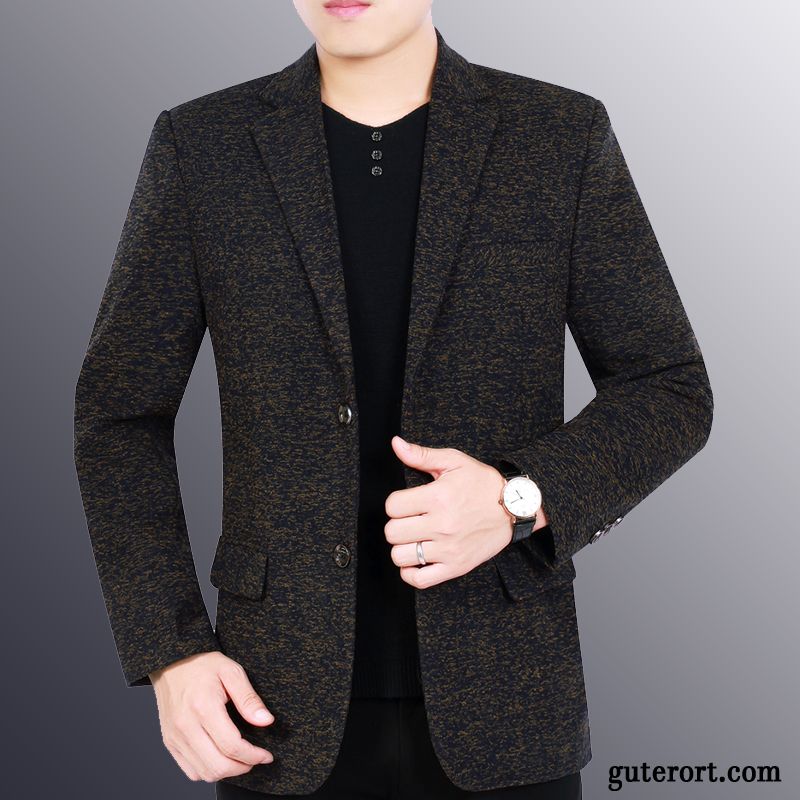 Blazer Herren Herbst Überzieher Trend Neu Kostüm Schlank Blau