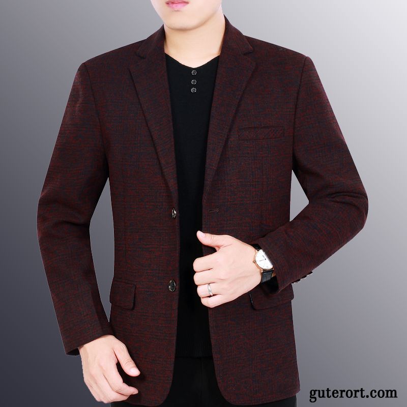 Blazer Herren Herbst Überzieher Trend Neu Kostüm Schlank Blau