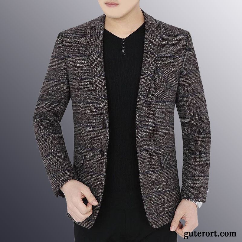 Blazer Herren Herbst Überzieher Trend Neu Kostüm Schlank Blau