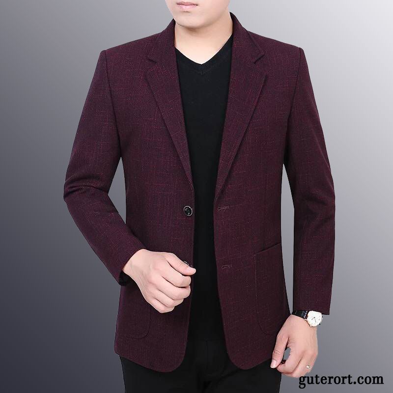 Blazer Herren Herbst Überzieher Trend Neu Kostüm Schlank Blau