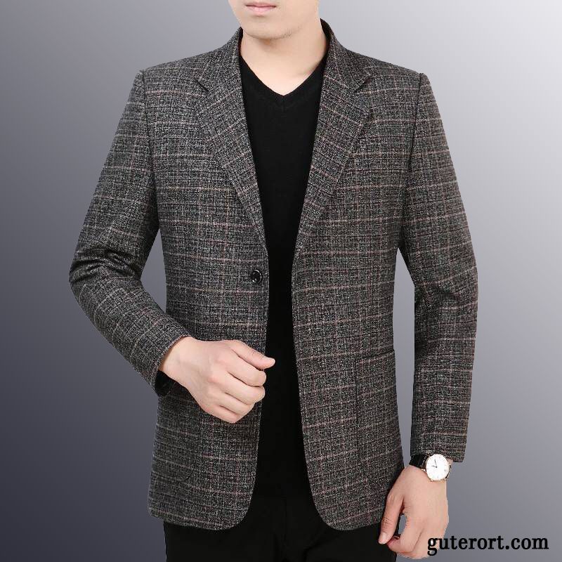 Blazer Herren Herbst Überzieher Trend Neu Kostüm Schlank Blau