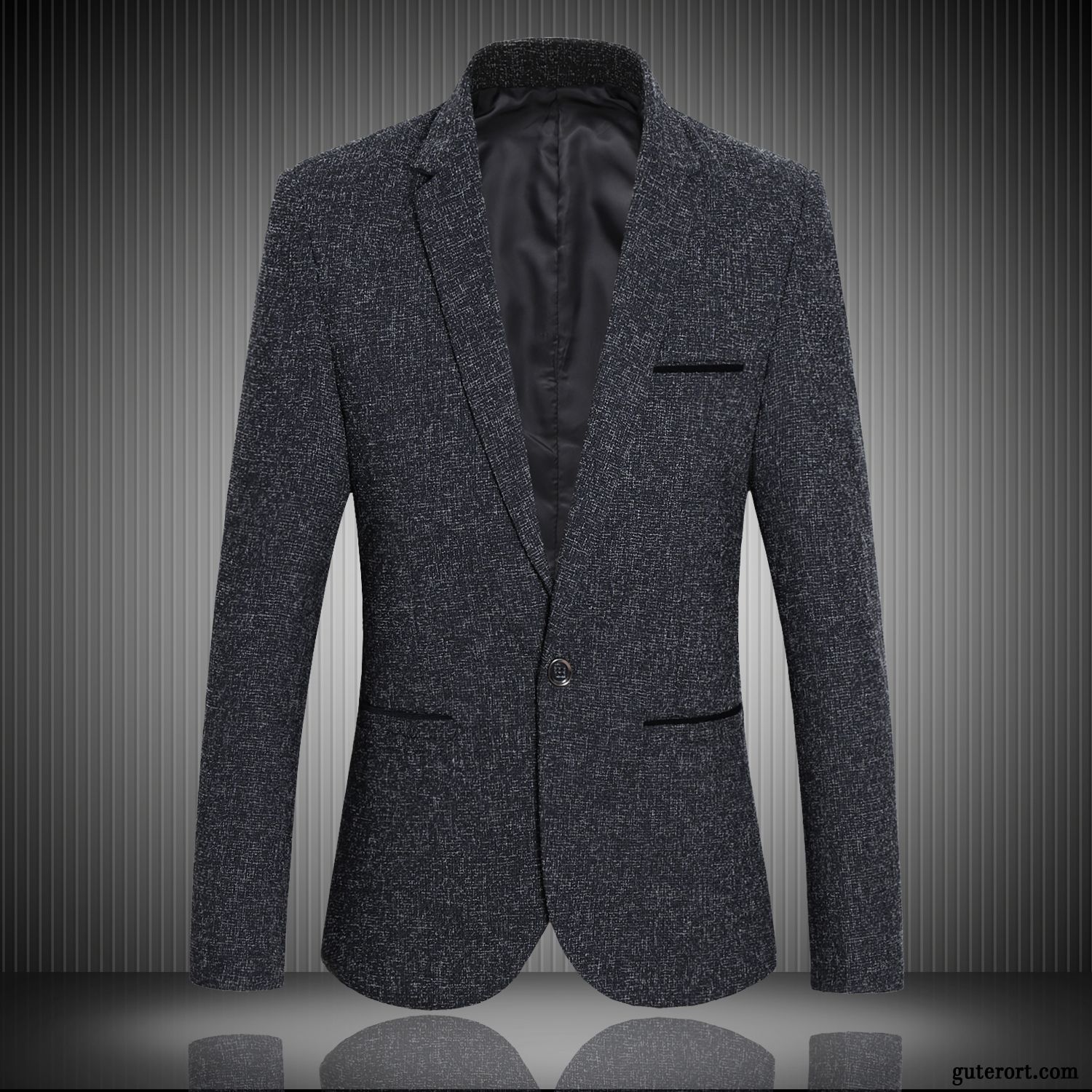 Blazer Herren Mantel Schlank Freizeit Überzieher Herbst Jugend Grau