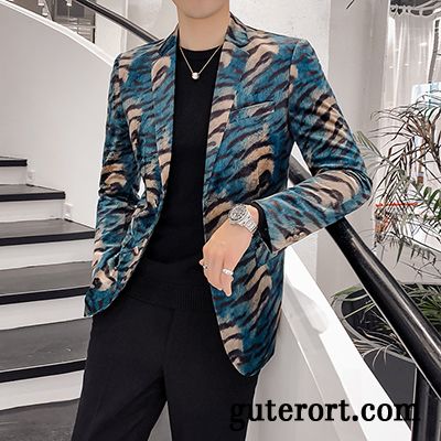 Blazer Herren Modern Billig, Blazer Blau Slim Fit Farbenreich