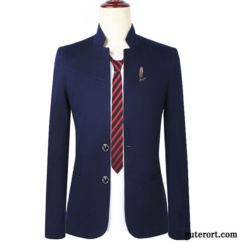 Blazer Herren Neu Schüler Schlank Anzüg Trend Winter Bordeauxrot