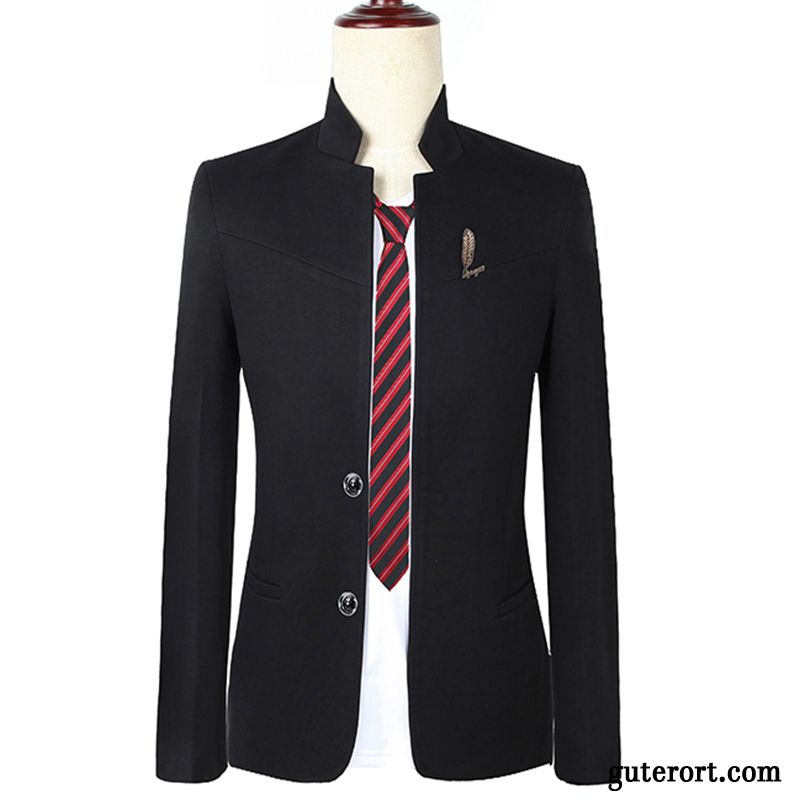 Blazer Herren Neu Schüler Schlank Anzüg Trend Winter Bordeauxrot