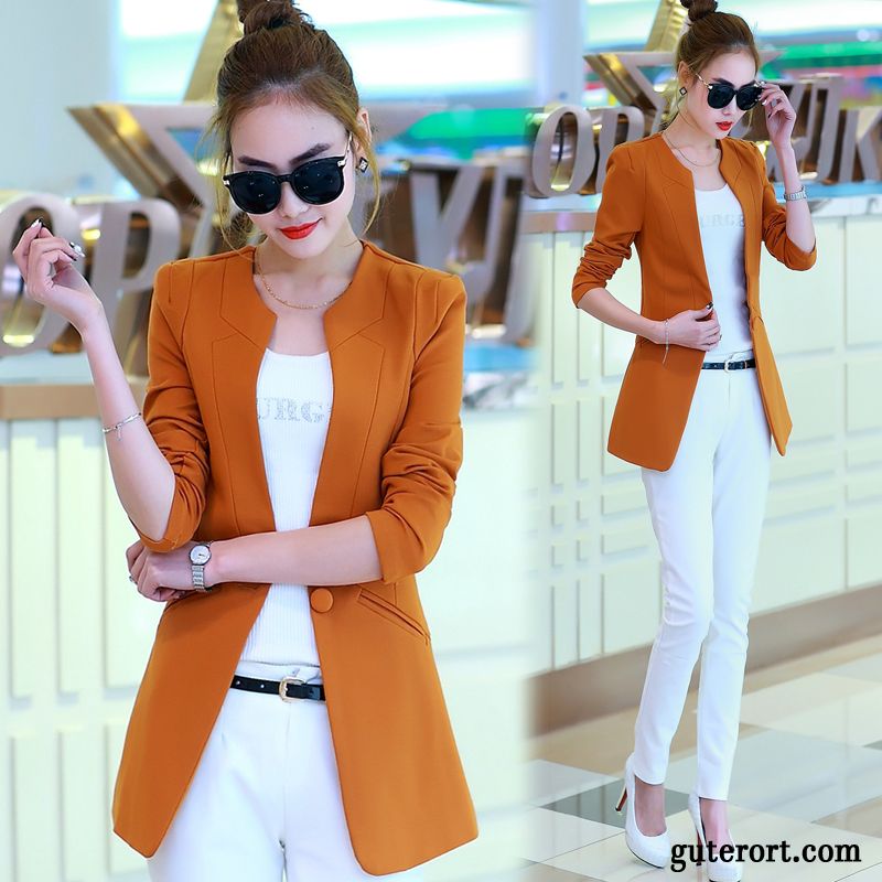 Blazer Orange Damen, Blazer Dunkelblau Damen Dunkelgrau