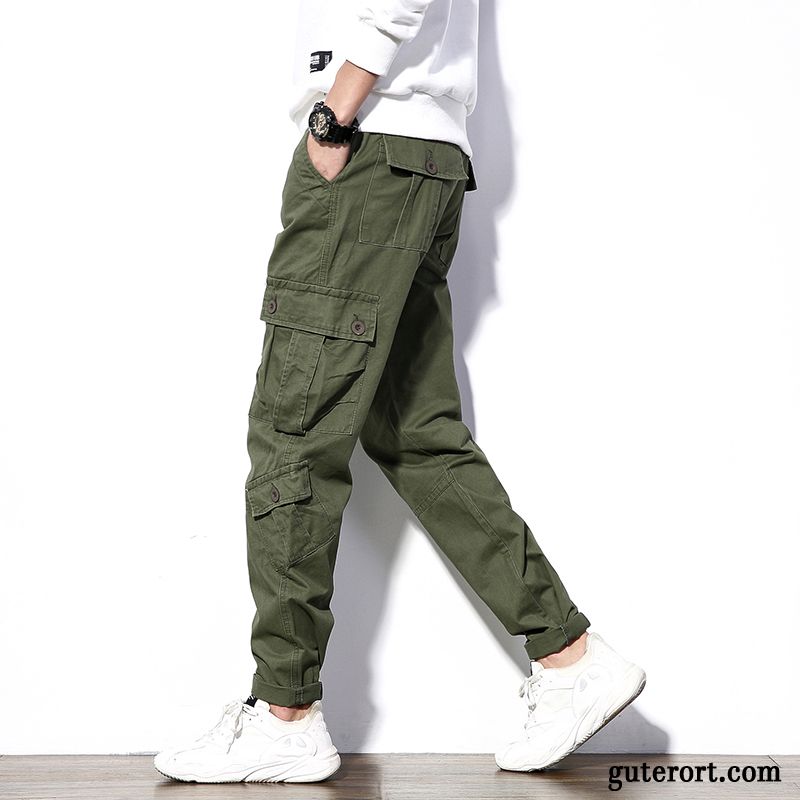 Cargohose Herren Lose Freizeit Gerade Trend Werkzeugbau Große Größe Khaki