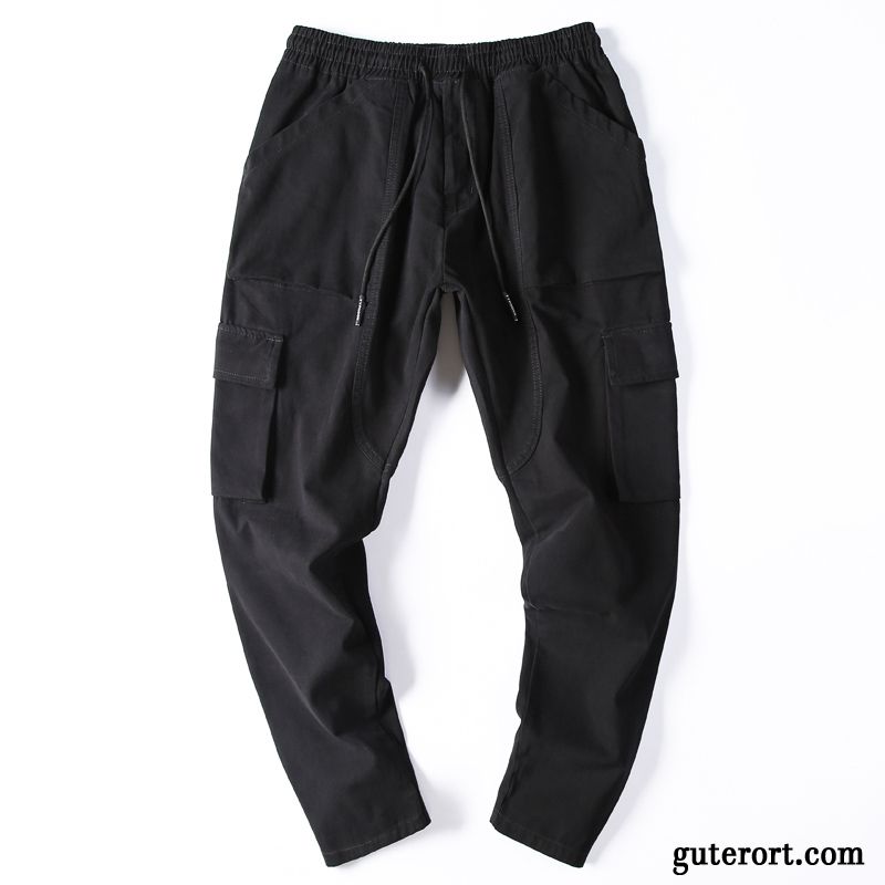 Cargohose Herren Plus Samt Freizeit Europa Trend Lose Gerade Army Grün