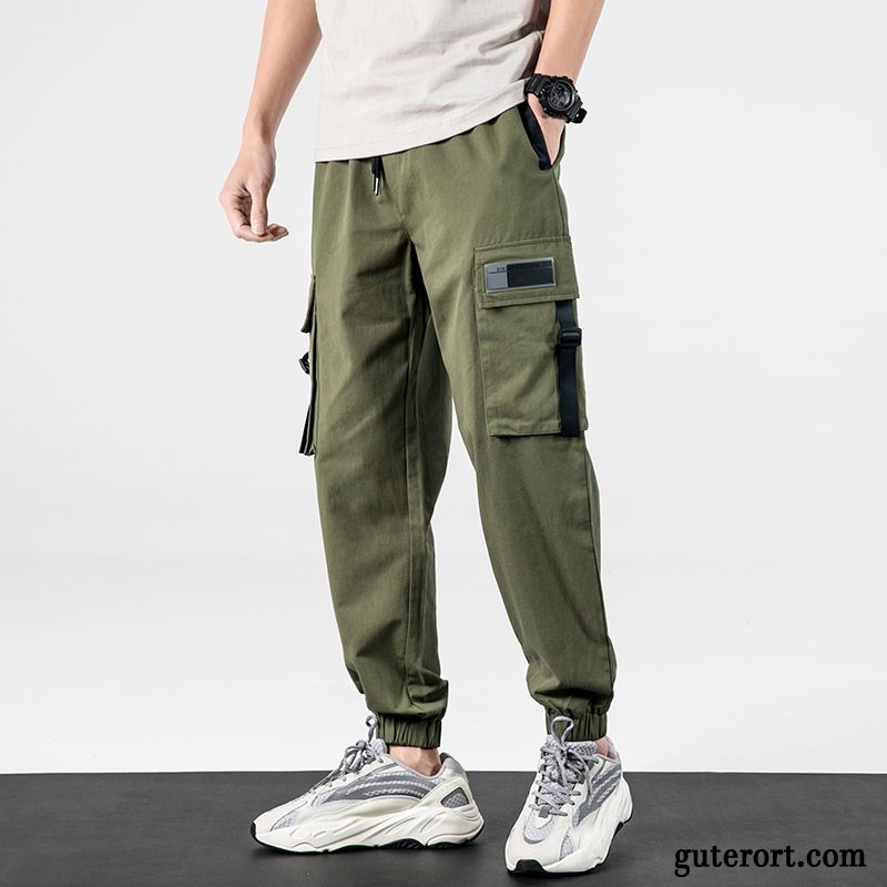 Cargohose Herren Sport Werkzeugbau Gerade Sommer Freizeit Lose Army Grün