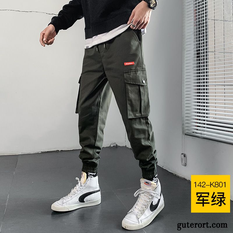 Cargohose Herren Werkzeugbau Trend Freizeit Lose Sport Europa Camouflage Schwarz