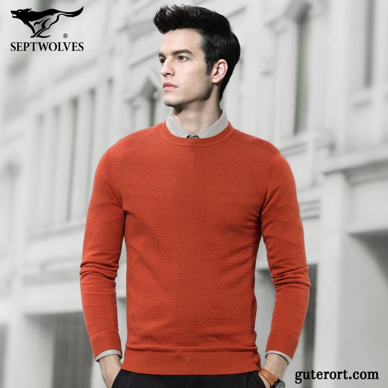 Cashmere Strickjacke Herren Orange, Brauner Pullover Herren Günstig