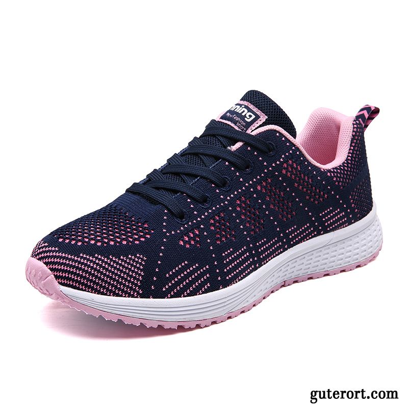 Damen Mode Schuhe Grau Günstig, Sport Sneaker Damen Sportschuhe Rosa