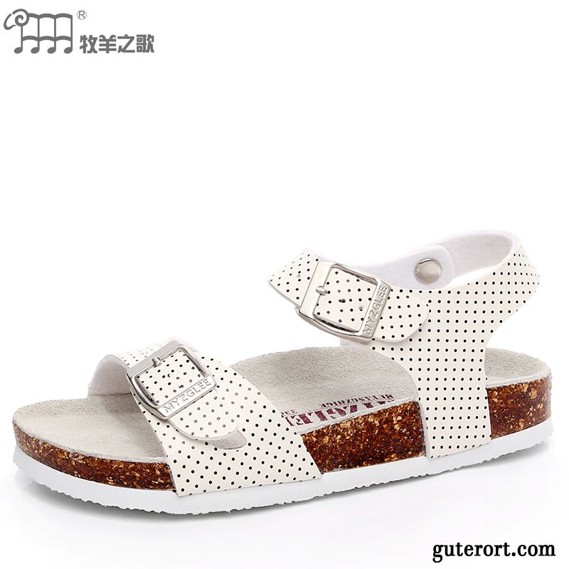 Damen Sandalen Silber, Flache Sandalen Strass Blau