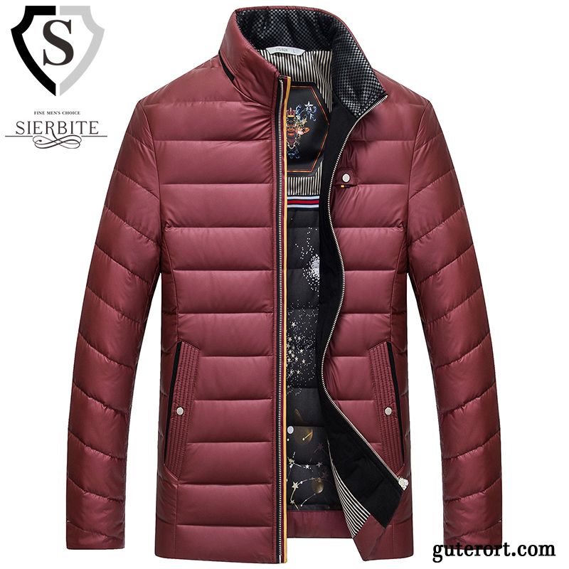 Daunen Winterjacke Herren Daunenjacken Orangenfarbig, Daunenjacke Ski Herren