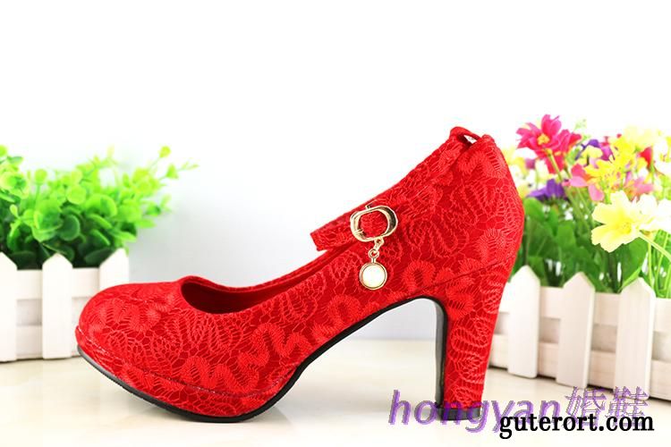 Dunkelblaue Lack Pumps Hellrot, Pumps Fesselriemchen Sale