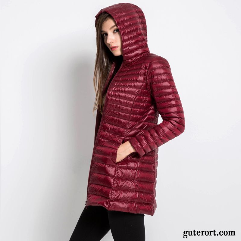 Dünne Daunenjacke Kapuze Damen, Gelbe Daunenjacke Damen Daunenjacken Rosa