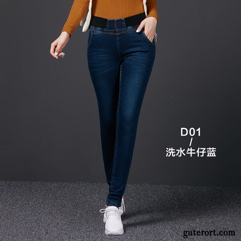 Dünne Sommer Jeans Damen Billig, Gerade Jeans Damen Scharlachrot