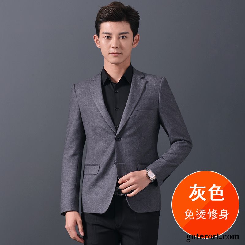 Eleganter Blazer Herren Billig, Anzüge Männer Slim Fit Grün