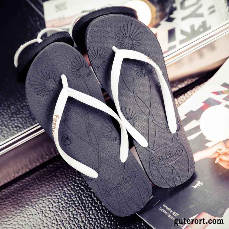 Flip Flops Damen Allgleiches Mode Mädchen Süß Trend Hausschuhe Schwarz Rot