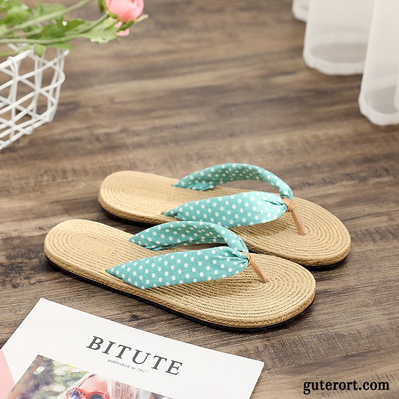 Flip Flops Damen Allgleiches Sommer Flache Gummi Sandfarben Schwarz