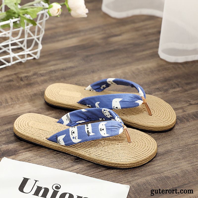 Flip Flops Damen Allgleiches Sommer Flache Gummi Sandfarben Schwarz