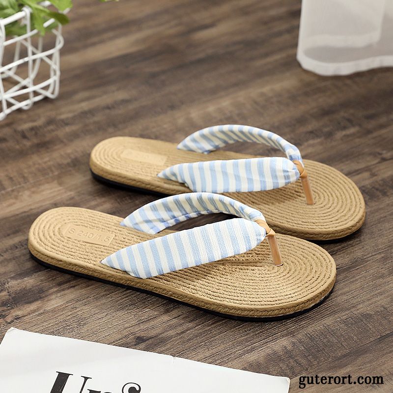 Flip Flops Damen Allgleiches Sommer Flache Gummi Sandfarben Schwarz