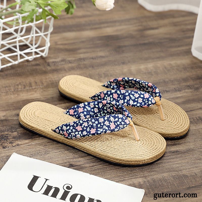 Flip Flops Damen Allgleiches Sommer Flache Gummi Sandfarben Schwarz