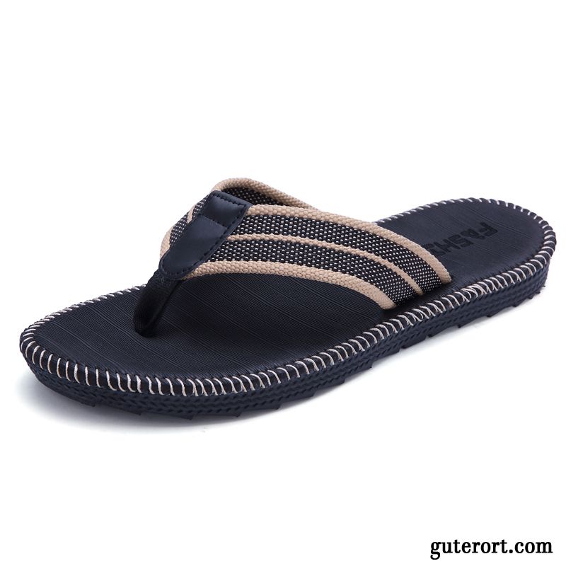 Flip Flops Herren Europa Sommer Rutschsicher Lovers Hausschuhe Pantolette Sandfarben Weiß