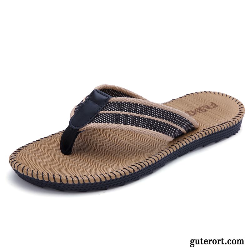 Flip Flops Herren Europa Sommer Rutschsicher Lovers Hausschuhe Pantolette Sandfarben Weiß