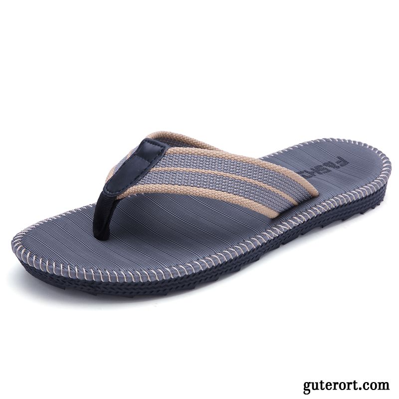 Flip Flops Herren Europa Sommer Rutschsicher Lovers Hausschuhe Pantolette Sandfarben Weiß