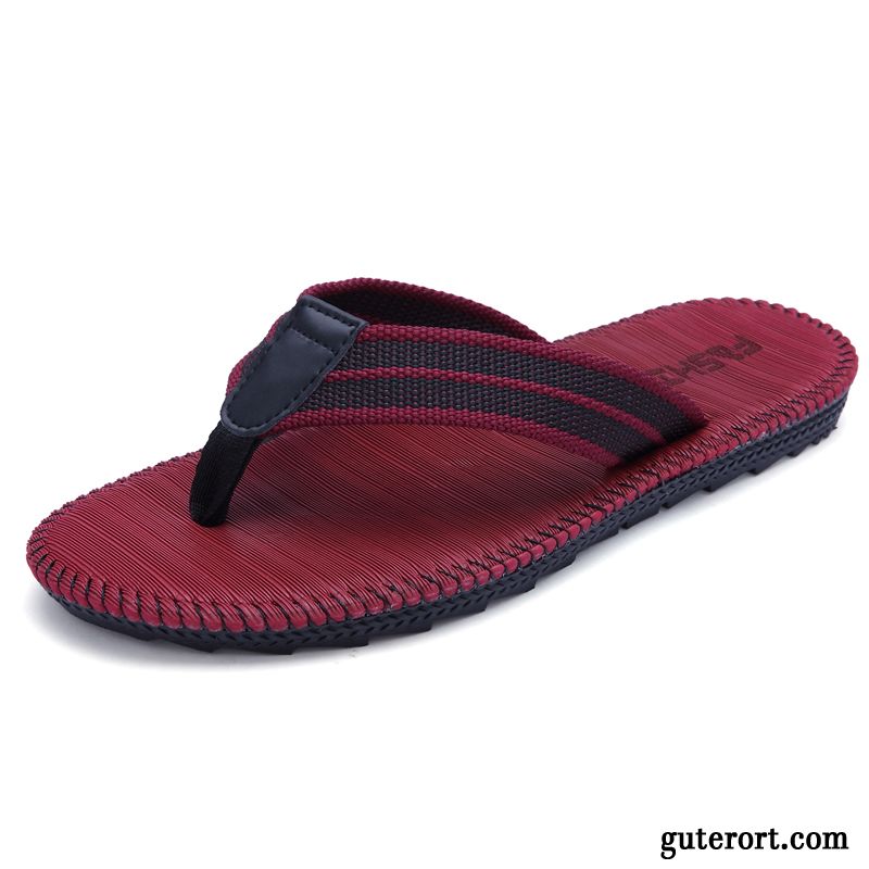 Flip Flops Herren Europa Sommer Rutschsicher Lovers Hausschuhe Pantolette Sandfarben Weiß