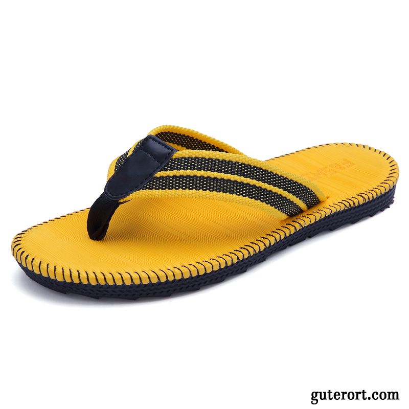 Flip Flops Herren Europa Sommer Rutschsicher Lovers Hausschuhe Pantolette Sandfarben Weiß