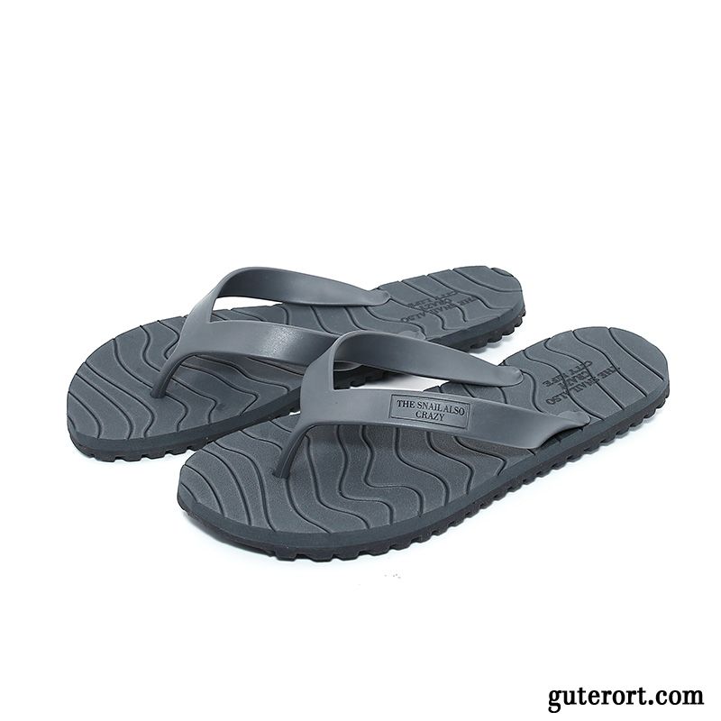 Flip Flops Herren Flache Casual Weiche Sohle Sommer Einfach Trend Sandfarben Grau