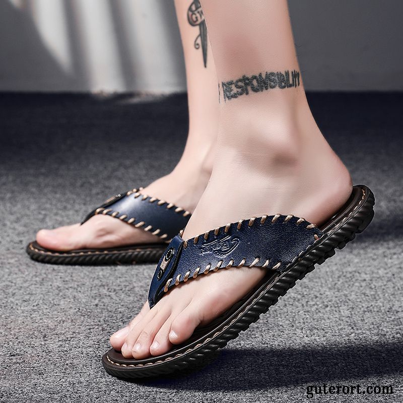 Flip Flops Herren Hausschuhe Mode Sommer Neue Trend Persönlichkeit Sandfarben Schwarz