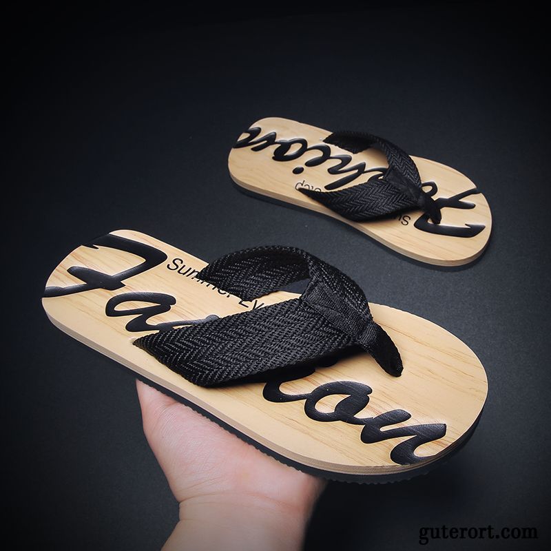 Flip Flops Herren Hausschuhe Pantolette Trend Neue Sommer Schüler Khaki Sandfarben