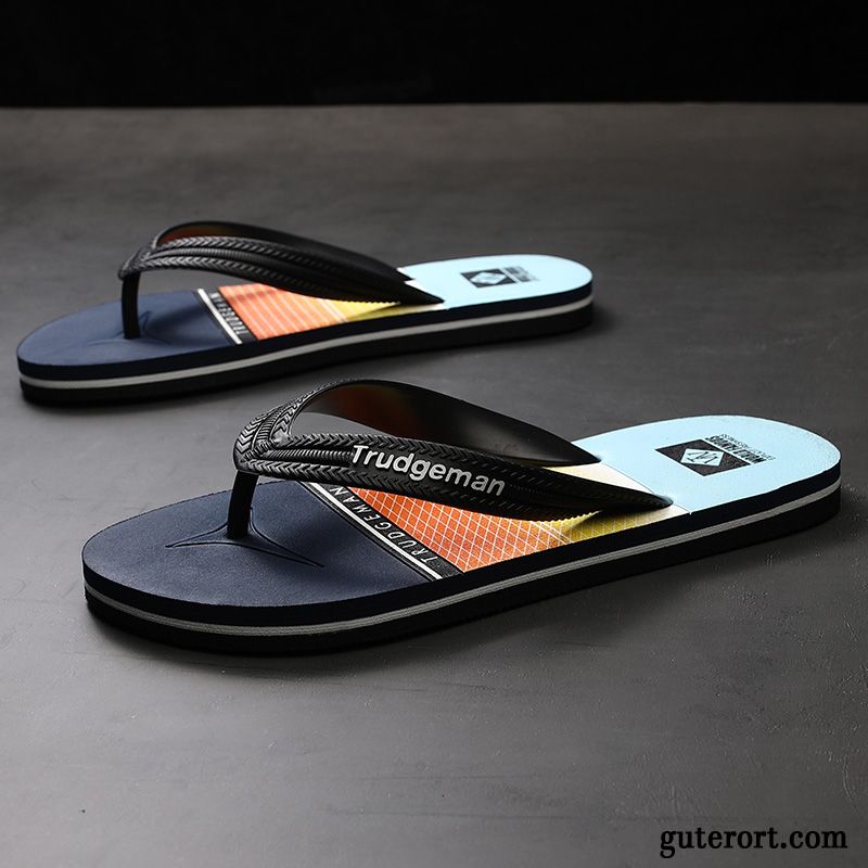 Flip Flops Herren Hausschuhe Persönlichkeit Schüler Mode Neue Draussen Blau