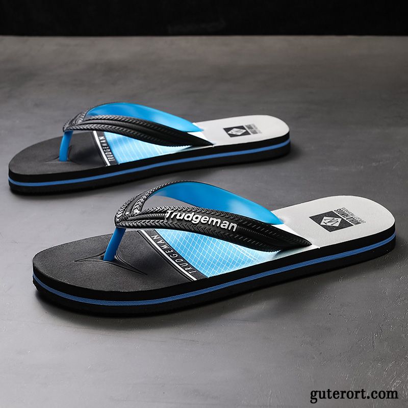 Flip Flops Herren Hausschuhe Persönlichkeit Schüler Mode Neue Draussen Blau