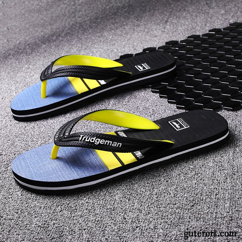 Flip Flops Herren Hausschuhe Persönlichkeit Schüler Mode Neue Draussen Blau