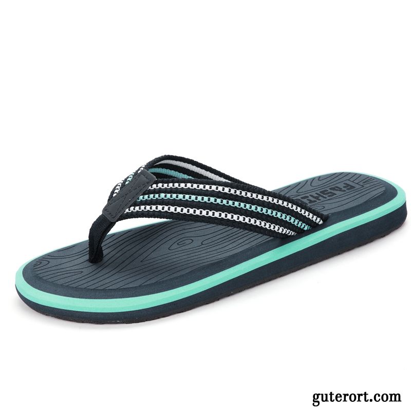 Flip Flops Herren Hausschuhe Rutschsicher Trend Persönlichkeit Sommer Große Größe Sandfarben Blau