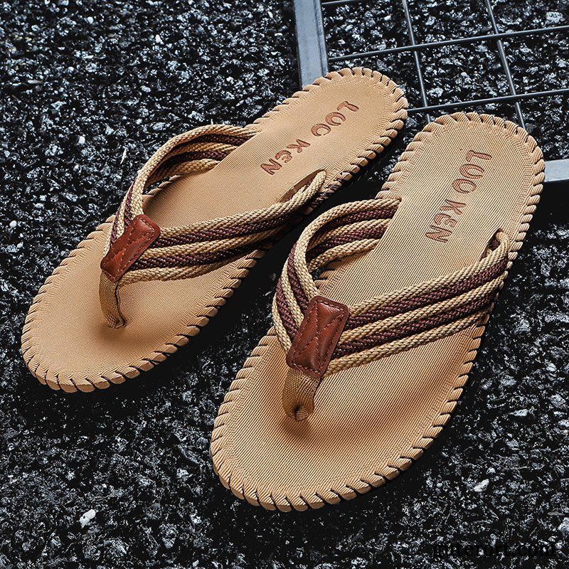 Flip Flops Herren Hausschuhe Rutschsicher Weberei Weiche Sohle Pantolette Sommer Rot