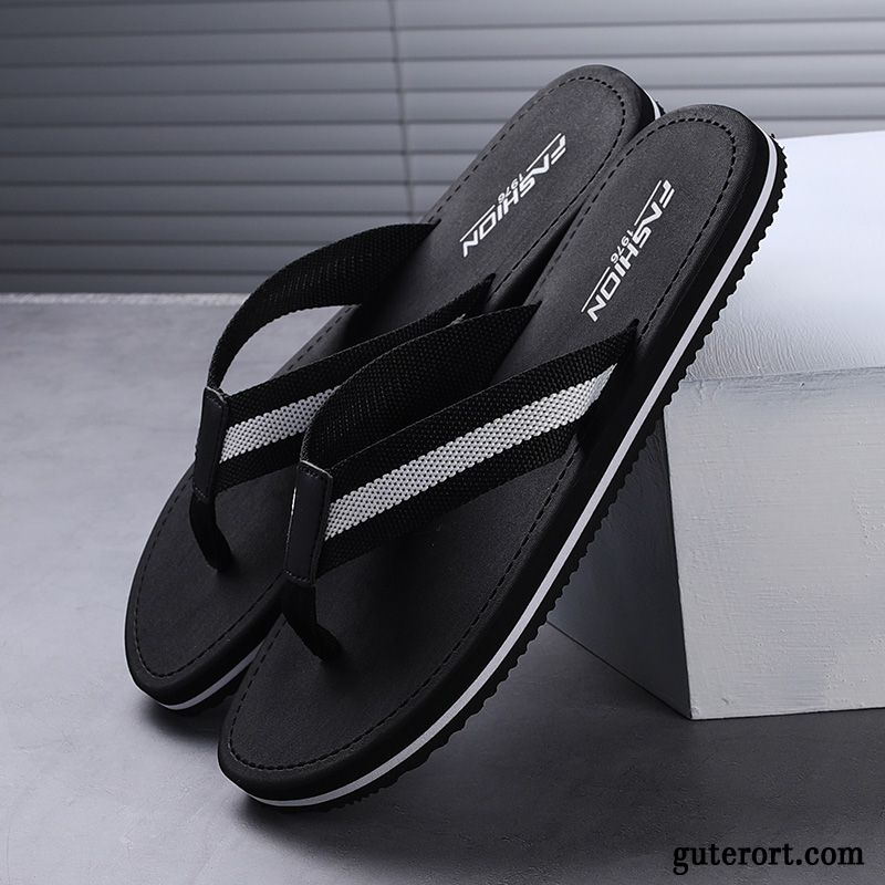 Flip Flops Herren Hausschuhe Sandalen Rutschsicher Europa Trend Sommer Sandfarben Weiß