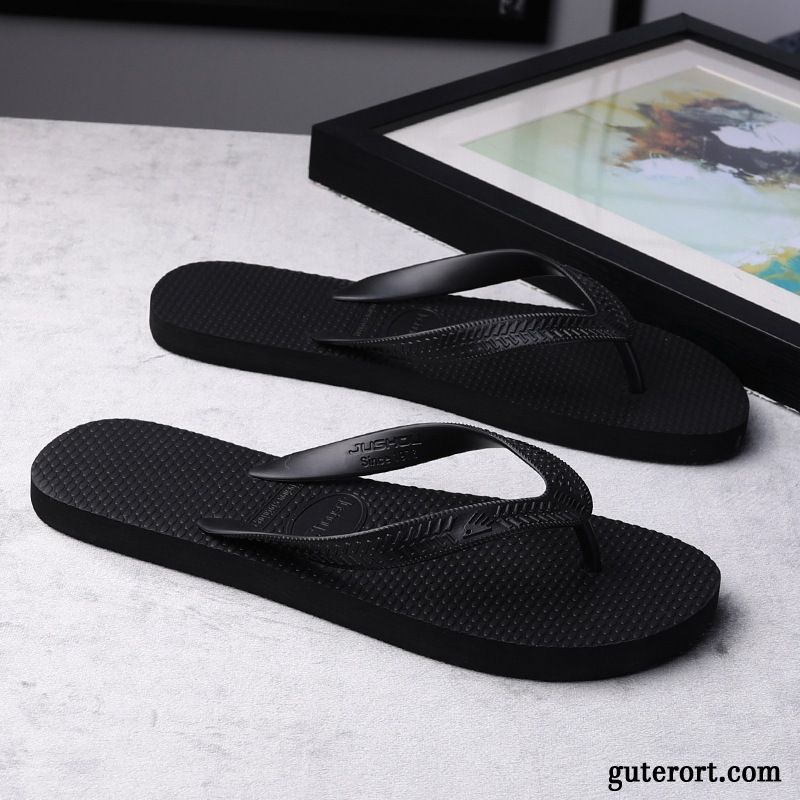 Flip Flops Herren Hausschuhe Sommer Neue Mode Persönlichkeit Trend Sandfarben Schwarz