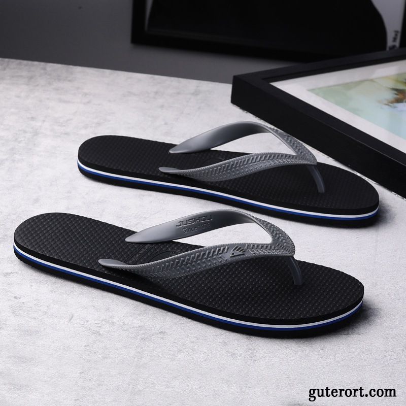 Flip Flops Herren Hausschuhe Sommer Neue Mode Persönlichkeit Trend Sandfarben Schwarz